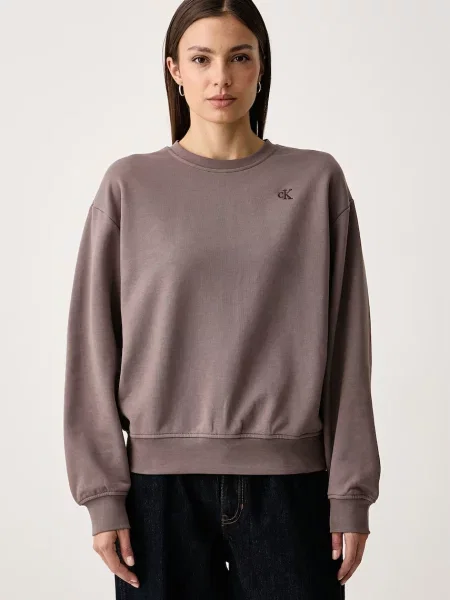 Calvin Klein Jeans dukserica za žene od pamuka bež
