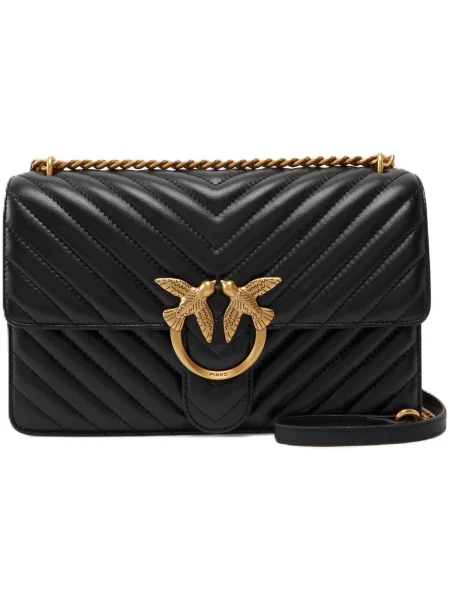 Pinko crossbody kabelka dámska kožená čierna