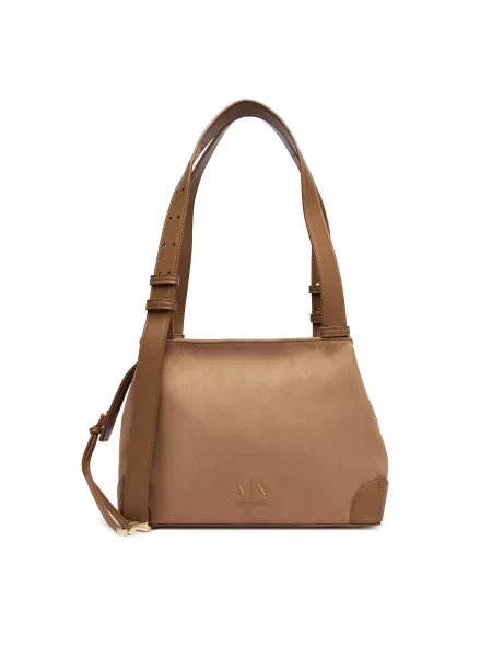 Armani Exchange kabelka typu shopper dámska z imitácie semišu béžová