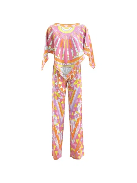 Pantaloni Pucci cu imagine cu imprimeu geometric roz