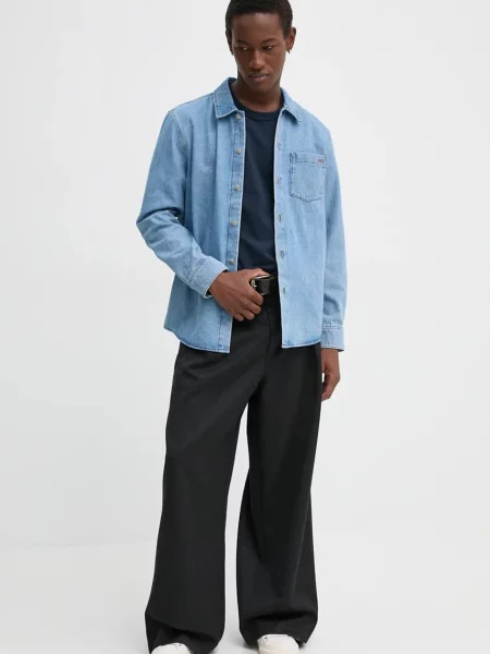 Меланжевая футболка A.p.c. синяя