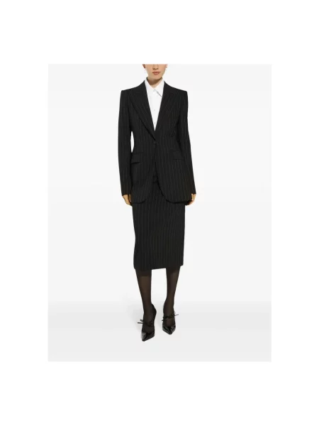 Marynarka Dolce And Gabbana w paski z paskiem czarna