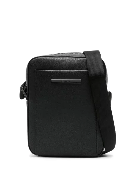 Geantă crossbody Calvin Klein din piele cu autograf negru