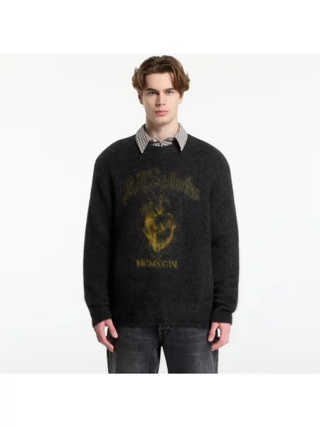 Sweter AllSaints Scared Crew Cinder Blk/ Yellow XL żółty
