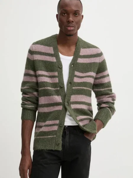 Samsoe Samsoe cardigan din lana SAARIN verde