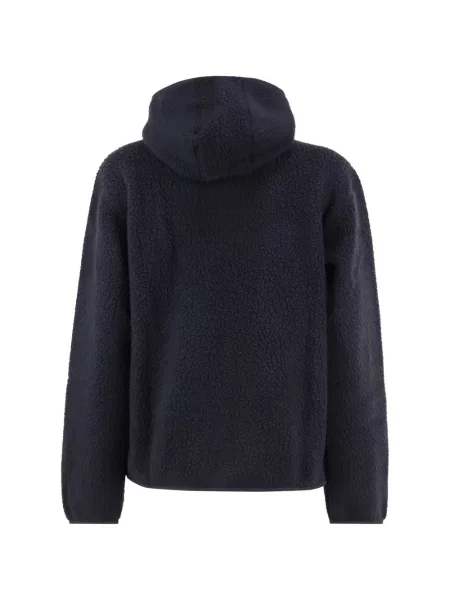 Geacă Patagonia din fleece cu glugă albastru