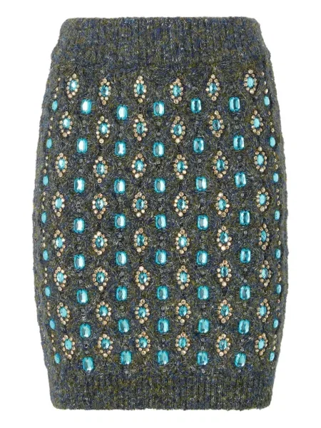 Fusta mini Pinko tricotate verde