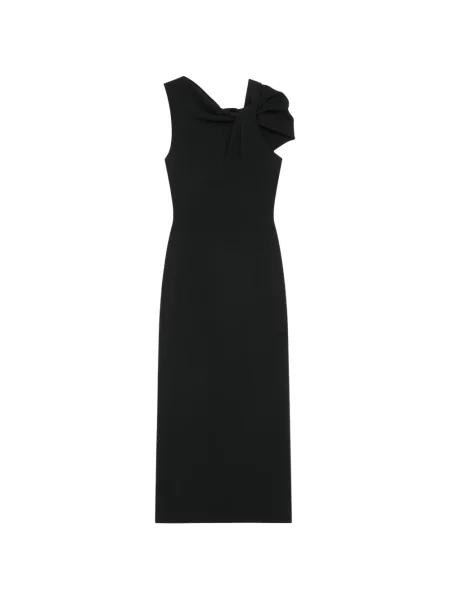 Rochie tip creion Givenchy drapată din crep negru