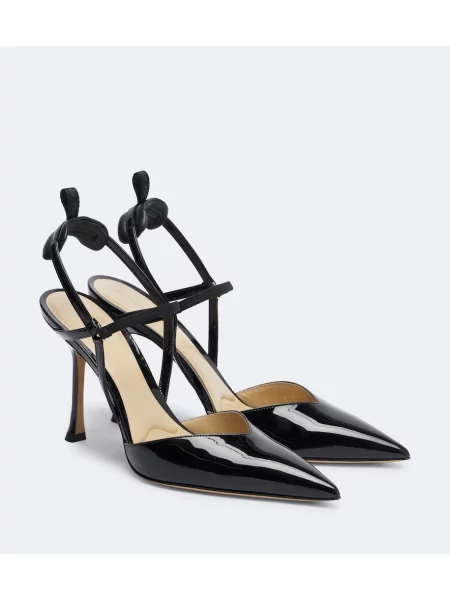 Pantofi cu toc Fendi din piele slingback negru