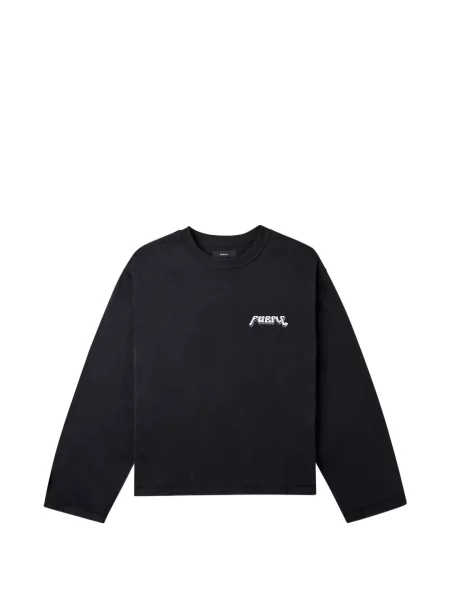 Decupat hanorac Purple Brand cu imagine negru