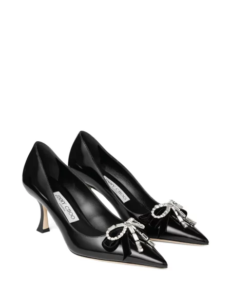 Pantofi cu toc Jimmy Choo cu funde negru