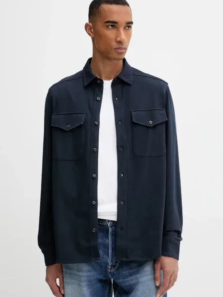 Košile G-Star tmavomodrá regular s klasickým límcem