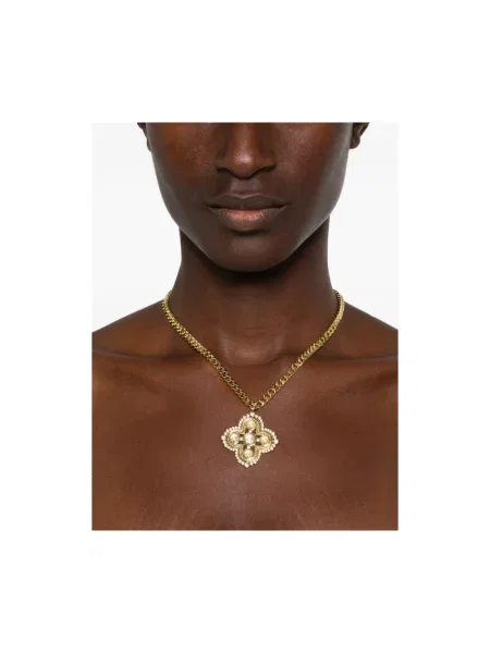 Lniany naszyjnik Blumarine z logo żółty