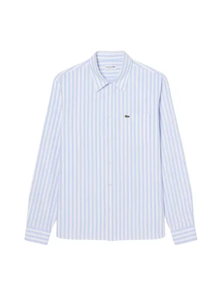 Koszula Lacoste z kołnierzem w paski casual niebieska