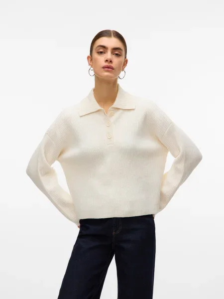 VERO MODA Pulóver VMLUNA ekrü