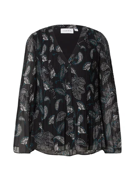 COMMA Bluza modra / črna bela