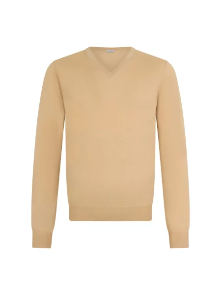 Sweter Malo z dekoltem w serek beżowy