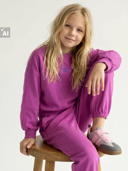 Sinsay Mikina oversized se sloganem fialová