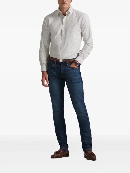Ριγέ polo Polo Ralph Lauren με κουκούλα με αυτόγραφο λευκό