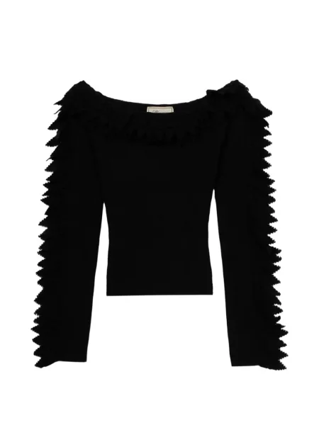 Pulover Blumarine cu volane negru