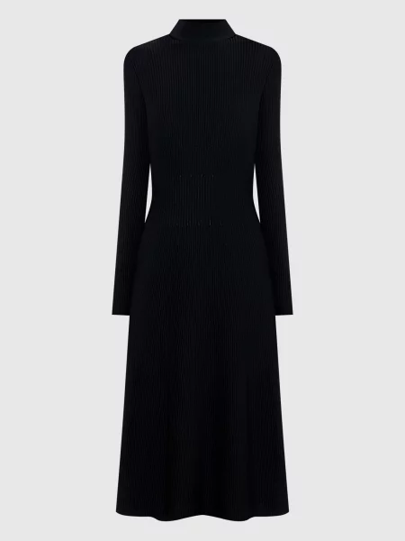 Шерстяное платье Balmain черное