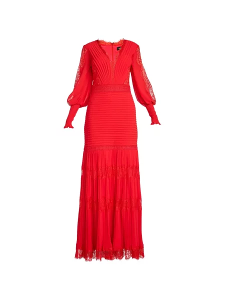Rochie maxi Tadashi Shoji din dantelă roșu