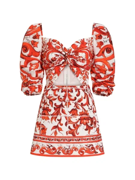 Scurt rochie Dolce & Gabbana cu imagine din poplin alb