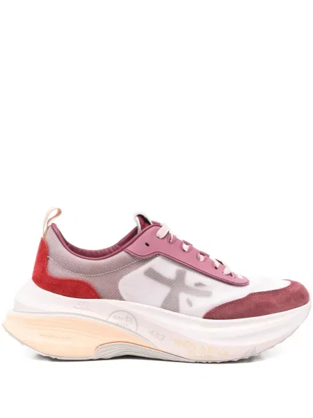 Sneakerși Premiata din piele de căprioară roșu