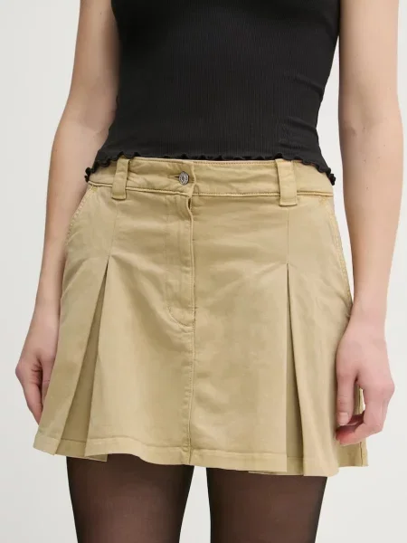 Tommy Jeans spódnica jeansowa mini rozkloszowana zielony