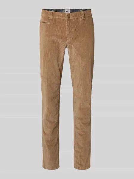 Spodnie sztruksowe o kroju slim fit z z tyłu model ‘Fabio’ Brax beżowe