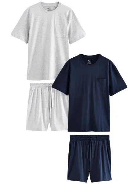 Next Kratka pižama mornarska / pegasto siva