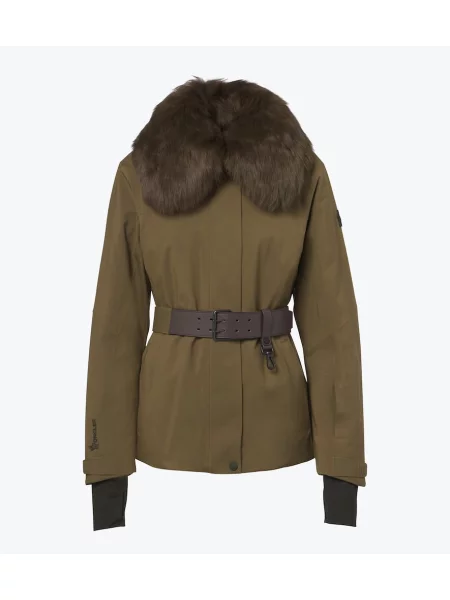 Cu centură geacă de schi Moncler Grenoble verde