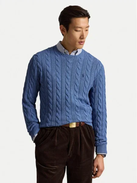 Polo Ralph Lauren pulover za muškarce od pamuka plava