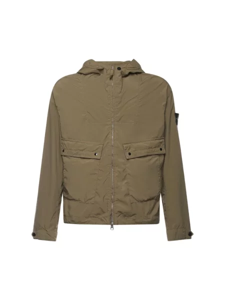 Kurtka Stone Island z kapturem z kamieniami zielona