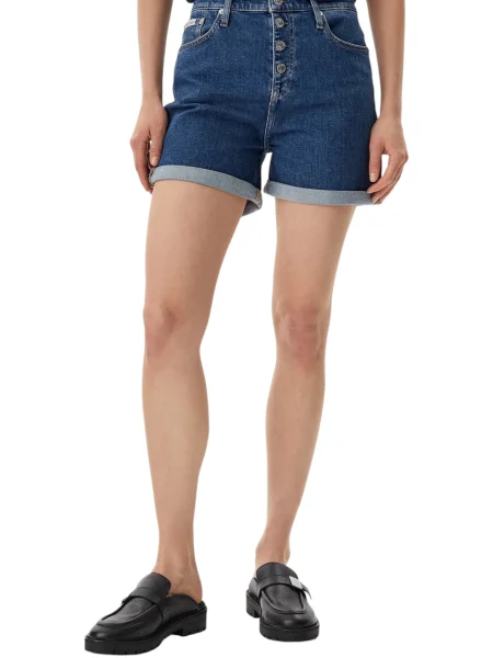 Pantaloni scurți din denim Calvin Klein albastru