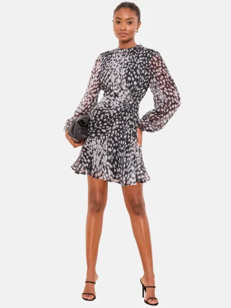 Lipsy Obleka črna bela