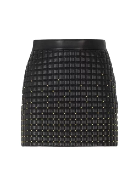 Spódnica skórzana Roberto Cavalli z ćwiekami czarna