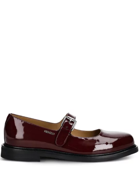 Balerini Kenzo din piele cu cataramă roșu