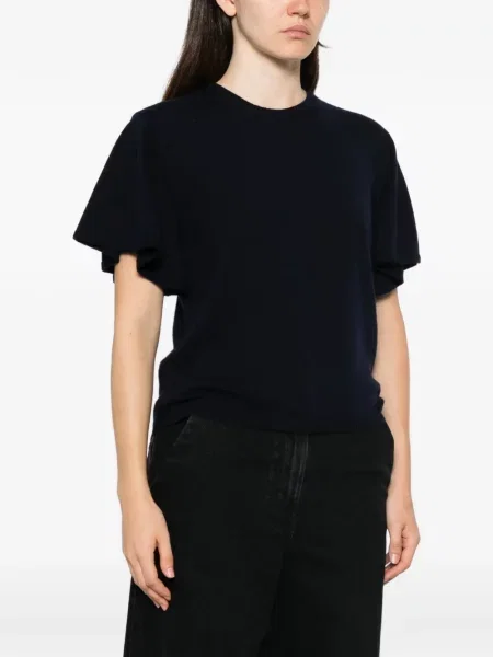 Tricou Twinset cu volane albastru