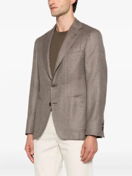 Geacă Canali cu model herringbone maro
