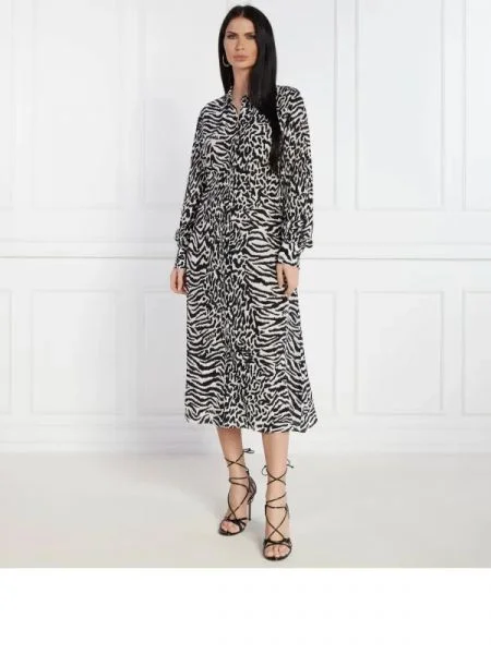 Karl Lagerfeld Rochie cu cordon animal print negru