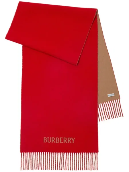 Fular Burberry din cașmir roșu