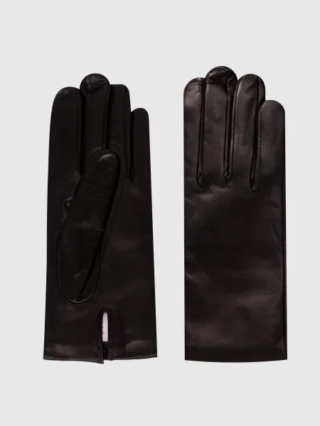 Шкіряні рукавички з розрізом Babe Pay Pls чорні