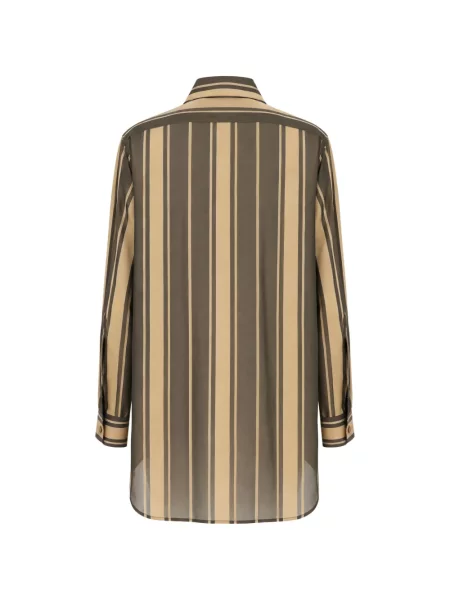 Lung cămașă Stella Mccartney cu dungi maro