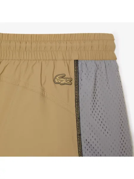 Lacoste Spodnie Dresowe Z Efektem Perforacji brązowe