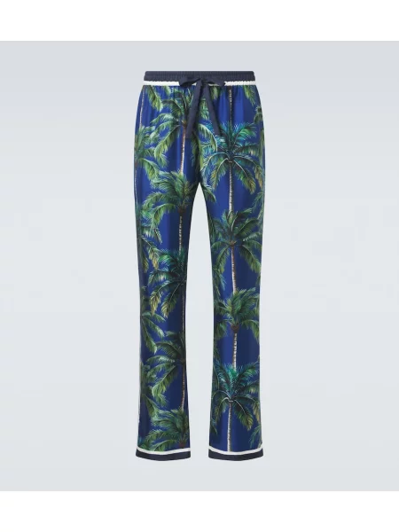 Pantaloni Dolce&gabbana de mătase cu imagine albastru