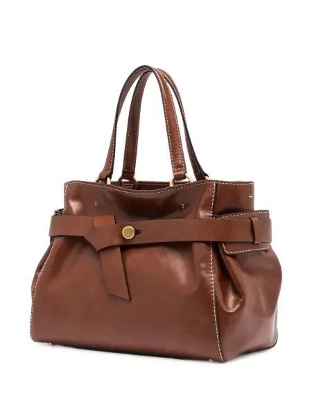 Cu centură geantă shopper Gianni Chiarini din piele maro