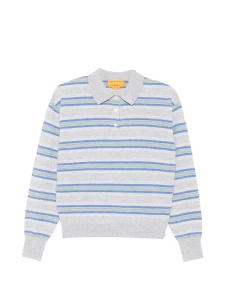 Lung tricou polo Guest In Residence gri