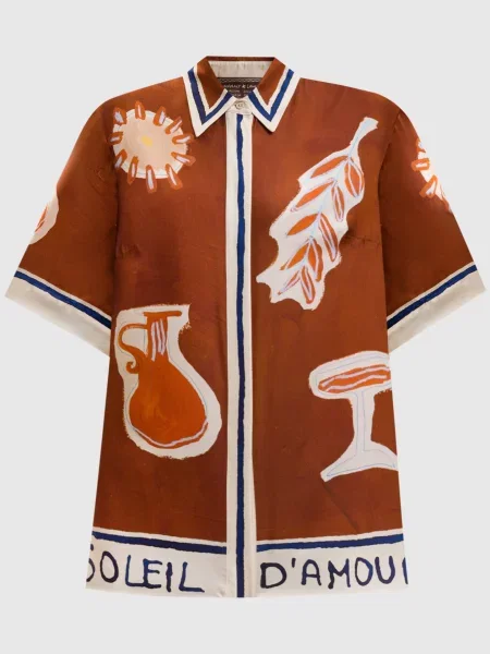 Блуза Soleil D'Amour із шовку Alemais коричнева