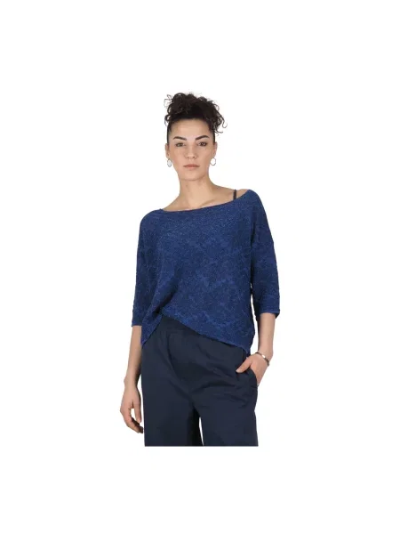 Sweter Alessia Santi żakardowy niebieski
